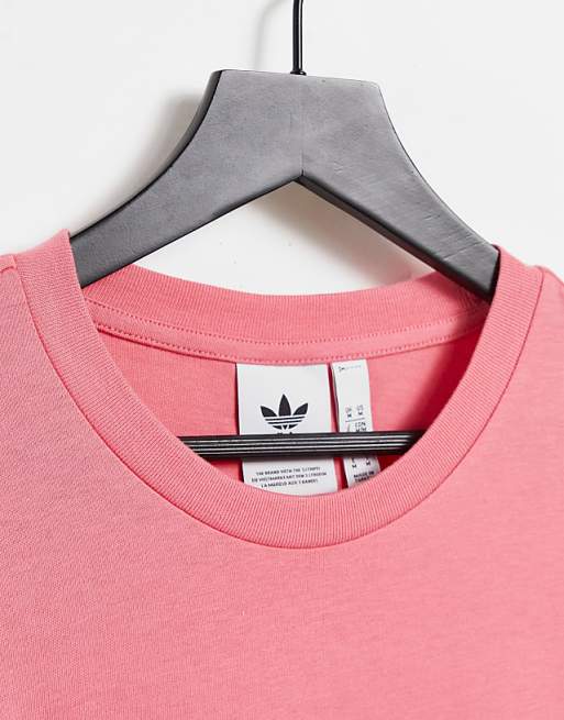 adidas Originals adicolor t-shirt in rose pink with large logo adidas Originals adicolor t-shirt in rose pink with large logo