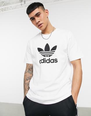 Adidas Originals Alphabet Printing Casual Breathable Sports Short Sleeve White In White