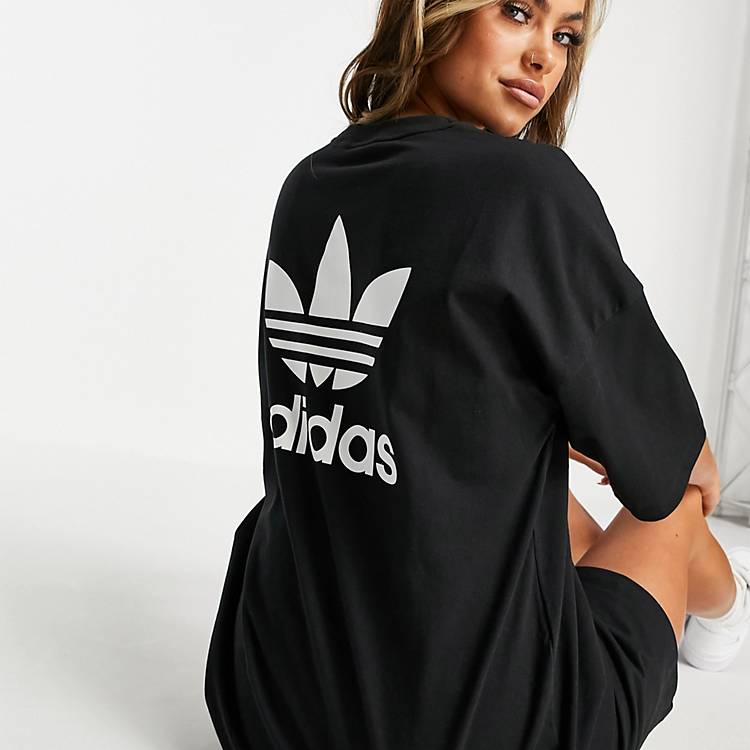 newness Talje spejl adidas Originals - Adicolor - T-shirt-kjole i sort | ASOS