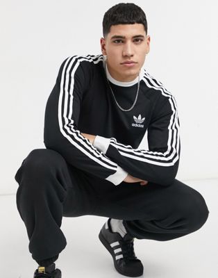 Homme adidas Originals - adicolor - T-shirt manches longues à trois bandes - Noir