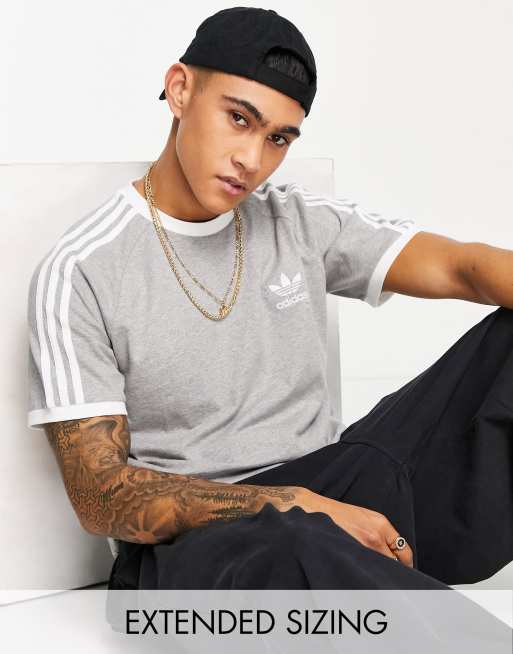 adidas Originals - Adicolor - T-shirt met 3-Stripes in grijs 