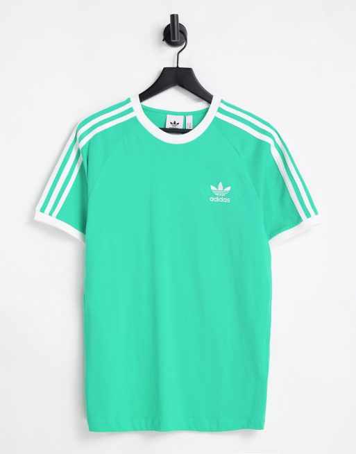 adidas Originals adicolor T shirt met 3 Stripes in hi res groen