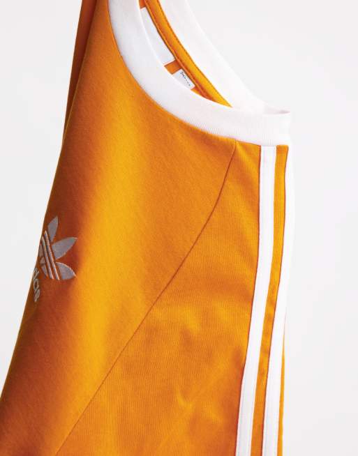 adidas Originals adicolor T shirt met 3 Stripes in oranje ASOS