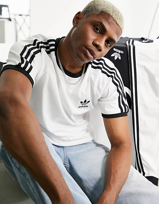 adidas Originals - Adicolor - T-shirt met drie strepen in wit