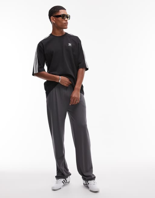 adidas Originals - adicolor - T-shirt oversize à 3 bandes - Noir, 2 de 4
