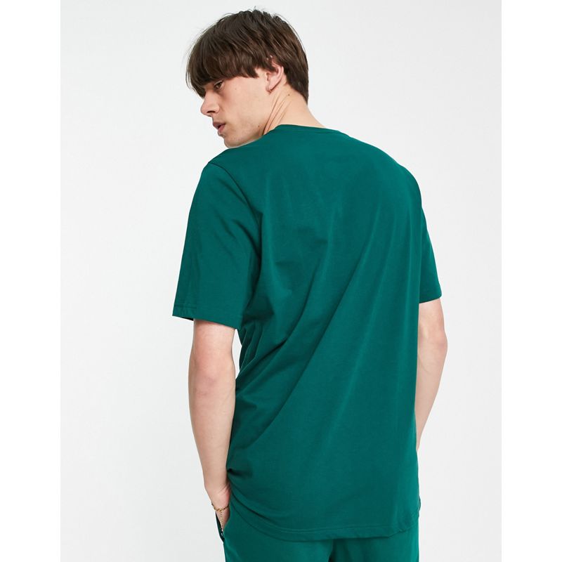 Uomo Top adidas Originals - adicolor - T-shirt verde stile college con logo grande