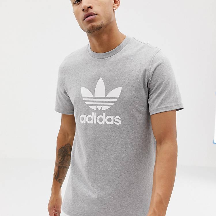 Cause gone crazy Persuasion adidas Originals adicolor t-shirt with trefoil logo in gray | ASOS
