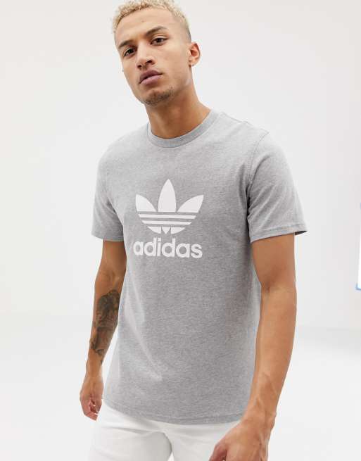 Originals adicolor t-shirt with trefoil logo in gray |