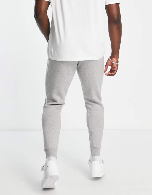 adidas Originals Adicolor Tall 3 stripe slim joggers in grey ASOS