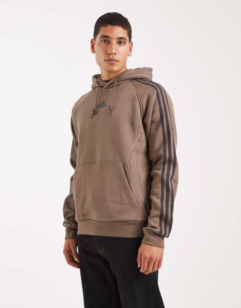 adidas Originals Adicolor teamgeist cut line hoodie in blanch brown - BROWN - view 1