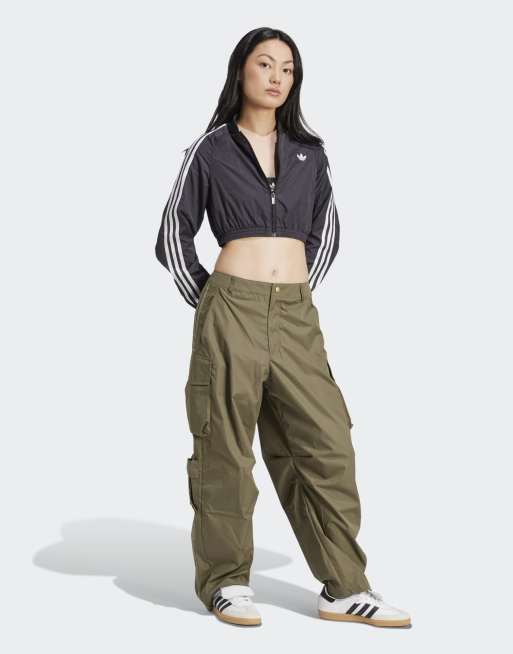 adidas Originals – Adicolor Teamgeist – Czarny top dresowy o krótkim fasonie