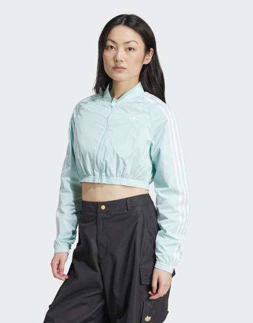 adidas Originals – Adicolor Teamgeist – Jasnoturkusowy top dresowy o krótkim fasonie