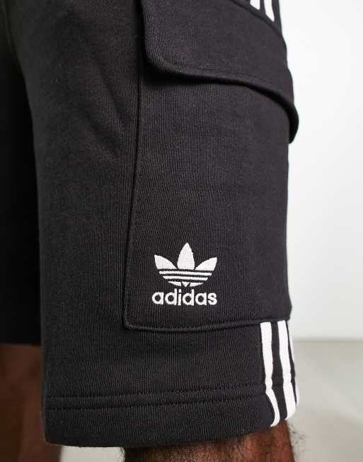 shorts 10 three | stripe in adicolor cargo Originals inch black ASOS adidas