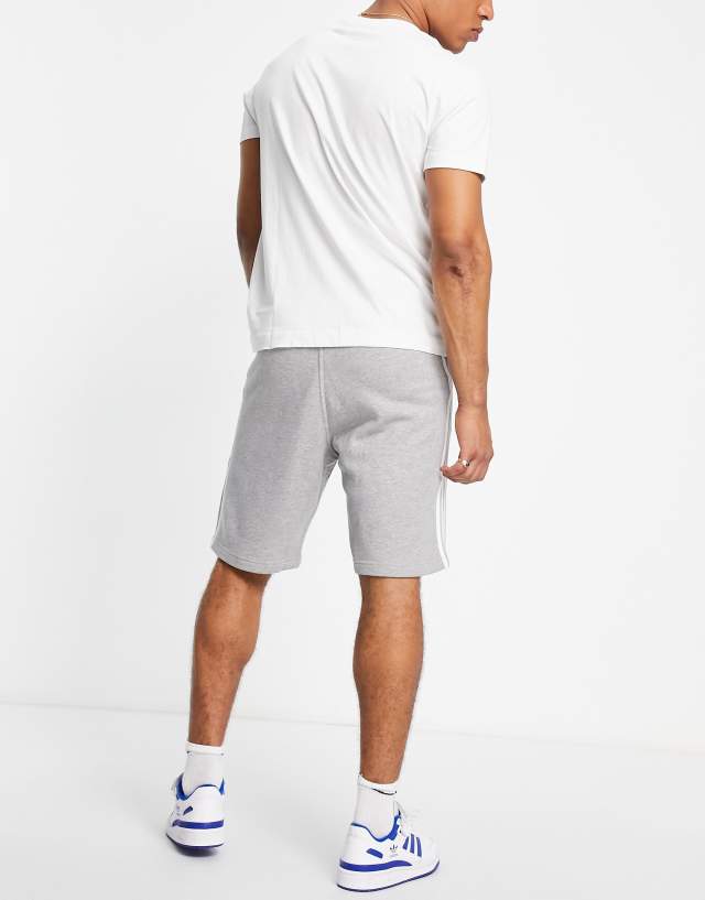 adidas Originals adicolor three stripe 10 inch shorts in gray 0