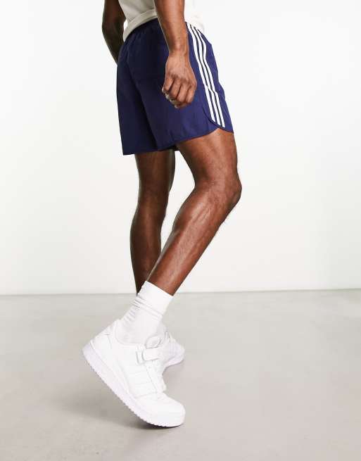 adidas Originals adicolor three stripe 5 inch sprinter shorts in navy | ASOS