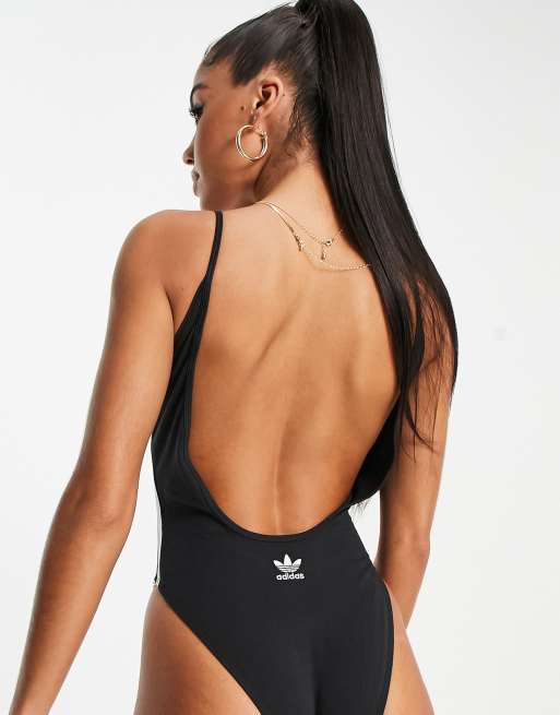 Adidas originals adicolor three stripe body in black hot sale