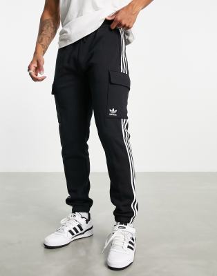 adidas originals adicolor three stripe skinny joggers in grey heather