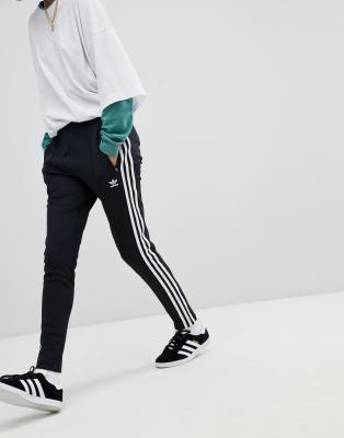 adidas originals three stripe cigarette pants in black