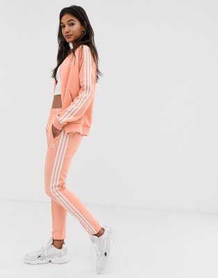 adidas originals three stripe cigarette pants in pink