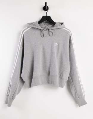grey cropped adidas hoodie