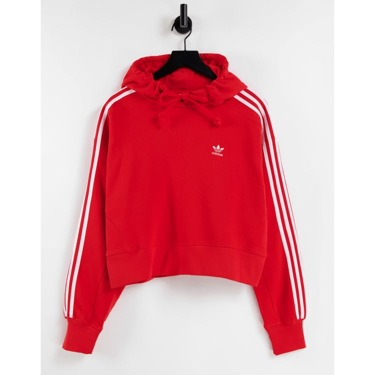 Originals adicolor cropped sales hoodie in red