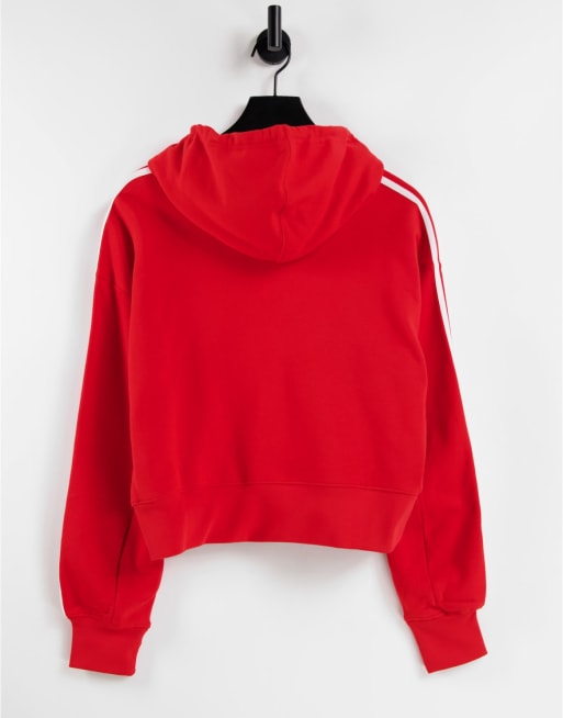 Originals adicolor cropped hoodie in red top