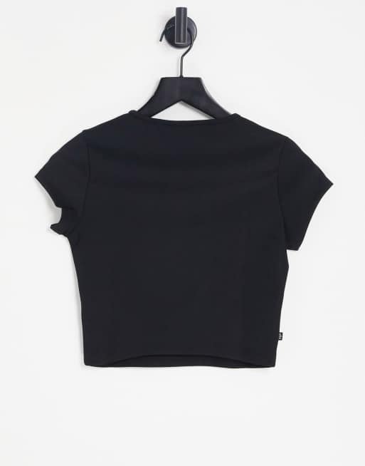 Adidas originals adicolor three stripe cropped top in black new arrivals