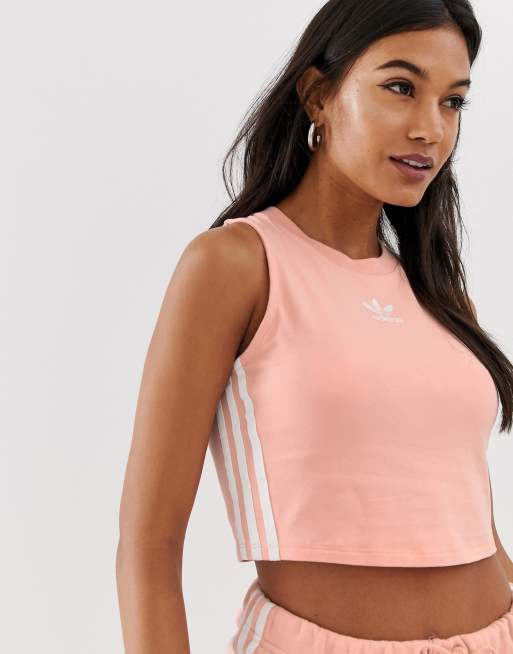 Adidas peach crop top discount