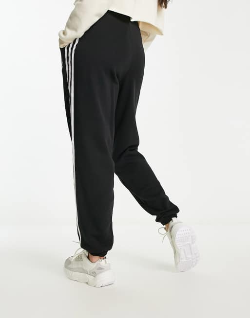 Adidas originals adicolor three stripe cuffed joggers in black outlet
