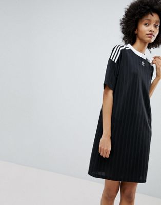 adidas originals three stripe dress in black
