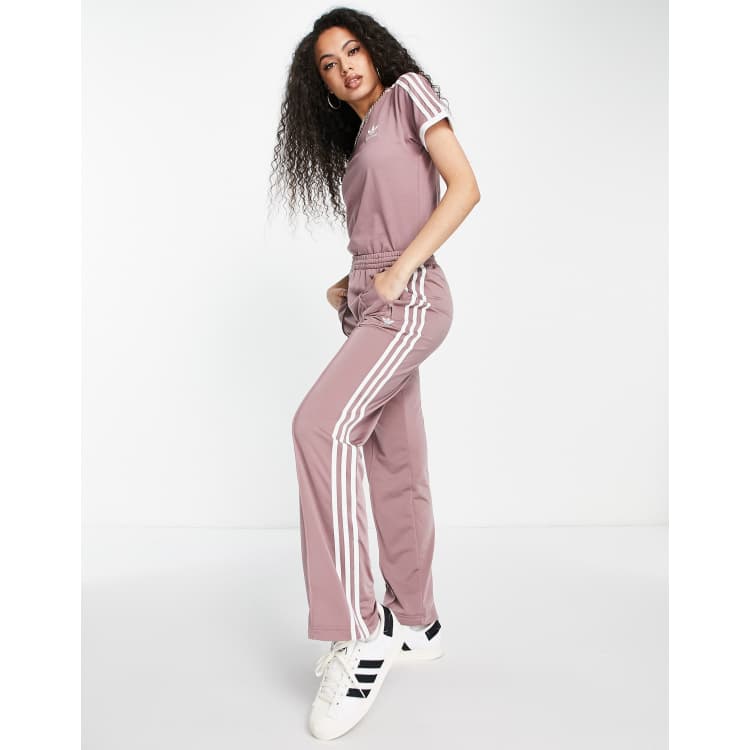 adidas Originals adicolor three stripe Firebird track pants in oxide purple  | ASOS