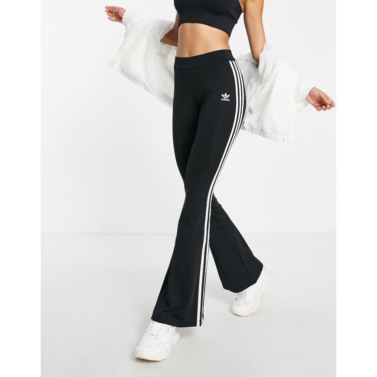 adidas Originals adicolor three stripe flared leggings in black | ASOS