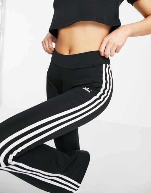 Adidas originals adicolor three stripe flared pants in black on sale