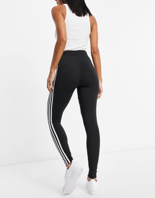 Leggings de cintura subida, racha na base à frente, adicolor preto Adidas  Originals