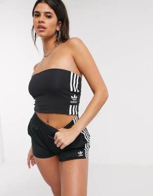 adidas originals adicolor three stripe shorts in black