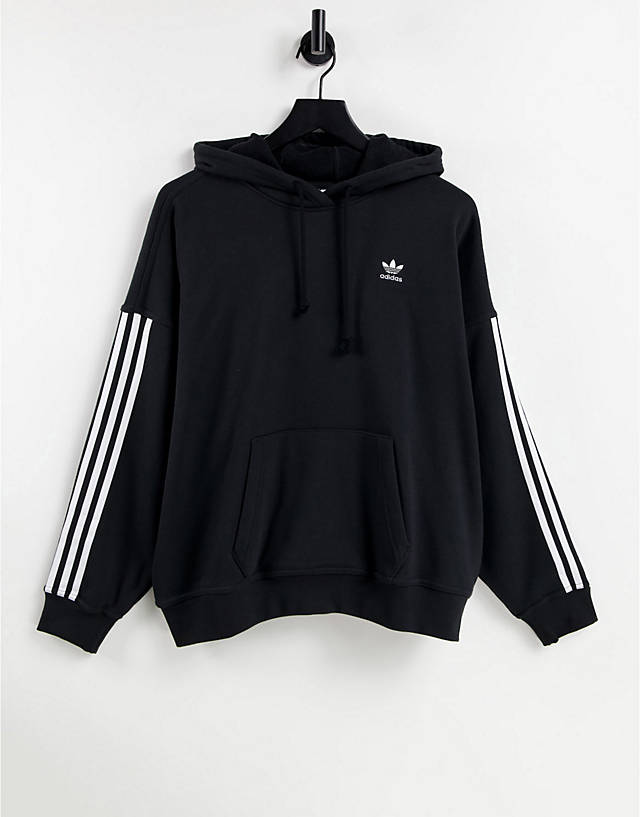 adidas Originals - adicolor three stripe hoodie in black