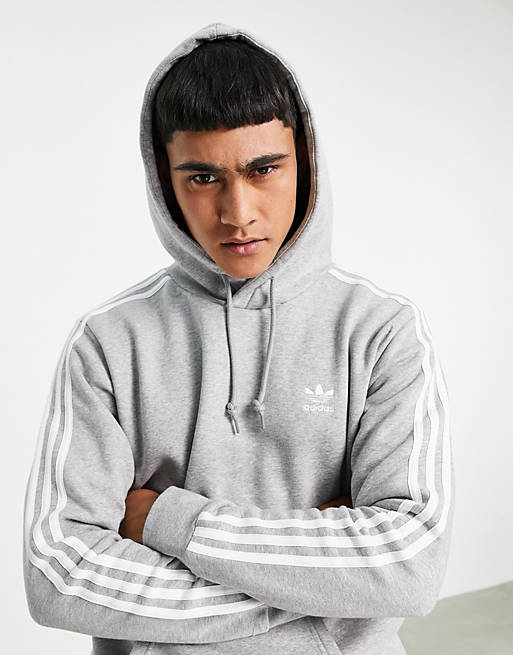 Brote Touhou emparedado adidas Originals adicolor three stripe hoodie in gray | ASOS