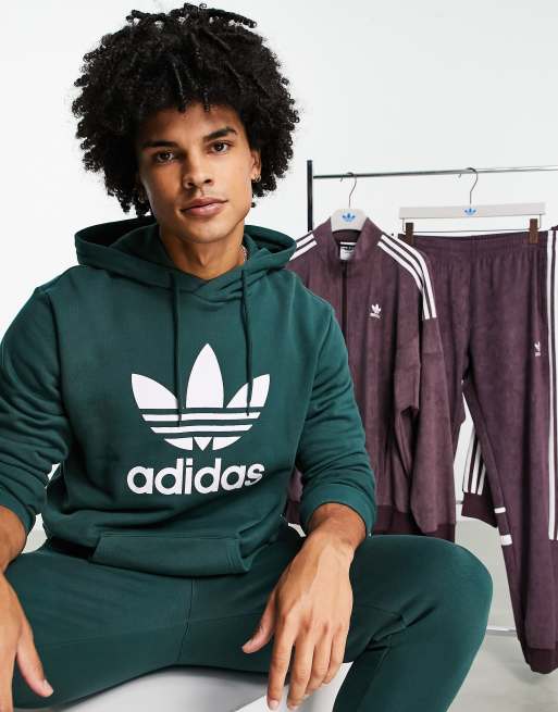 adidas Originals adicolor three stripe hoodie in green | ASOS