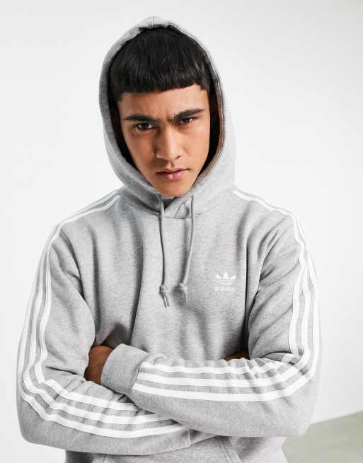 kupon Ødelæggelse chef adidas Originals adicolor three stripe hoodie in grey | ASOS