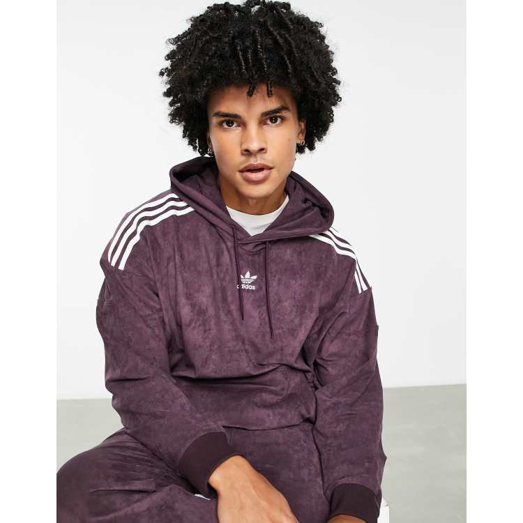 Kosciuszko exposición reporte adidas Originals adicolor three stripe hoodie in maroon | ASOS