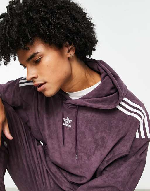 Adidas maroon velour hoodie hotsell