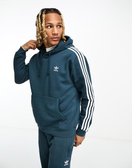 adidas Originals adicolor three stripe hoodie in navy | ASOS