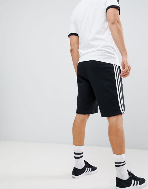 adidas Originals adicolor three stripe Jersey Shorts In Black DH5798