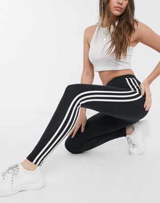 adidas originals 3 stripe black leggings
