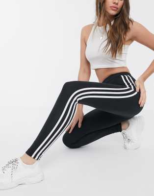 adidas originals adicolor high waisted three stripe legging in black