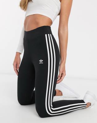 adidas originals 3 stripe leggings black