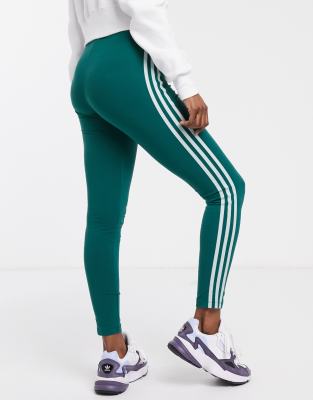 adidas originals three stripe leggings in blue and orange