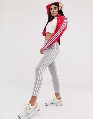 grey three stripe adidas leggings