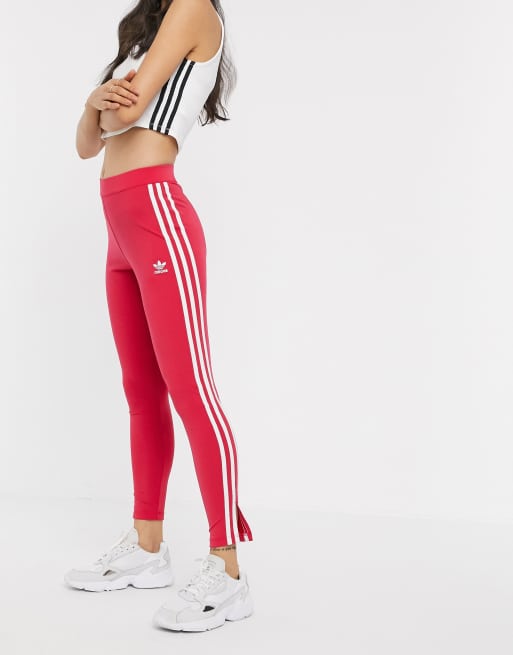 adidas Originals Womens 3 Stripes Leggings - Pink