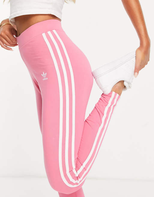 Adidas pink stripe leggings shop
